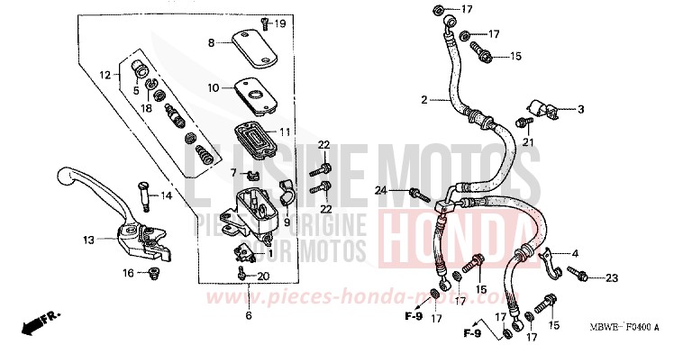 VORDERRADBREMSE von CBR600F VR Special PEARL FLASH YELLOW (Y163B) von 2002